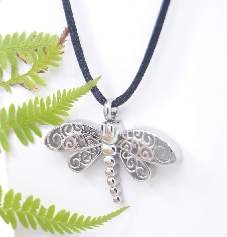 Dragonfly Cremation Urn Necklace in Stainless Steel Etsy