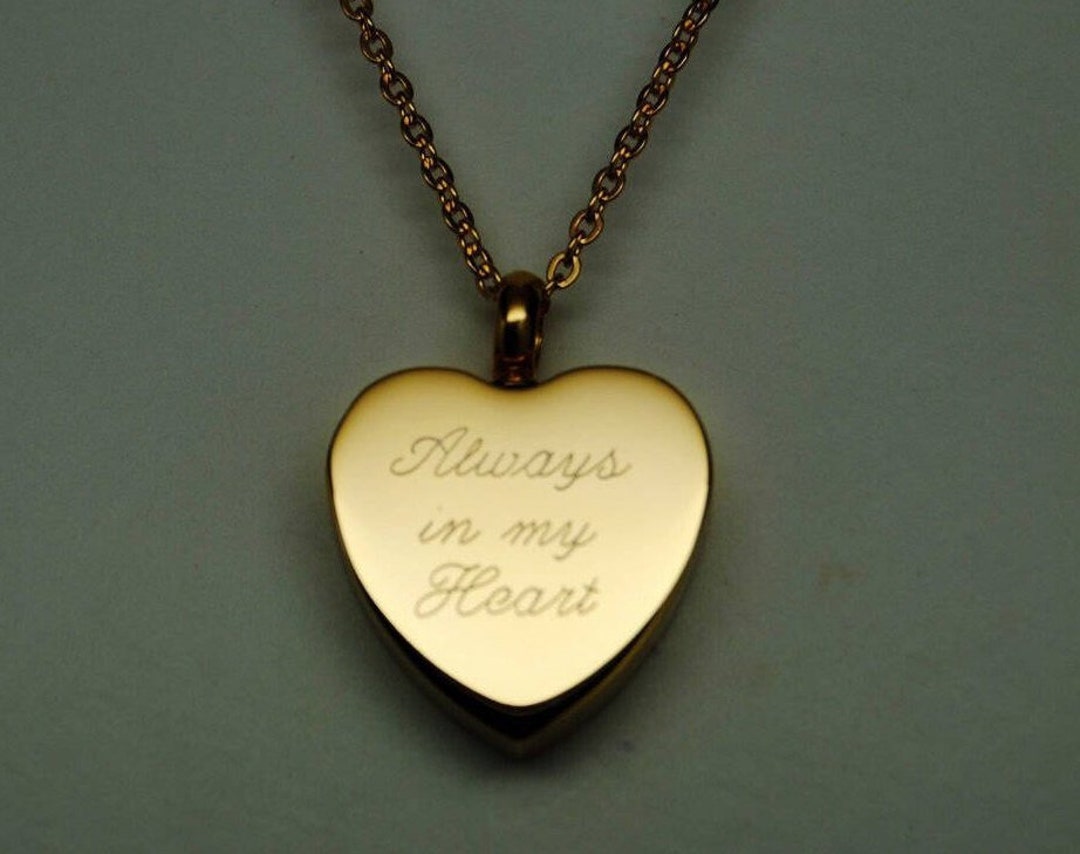 Engraveable always in My Heart Gold Over Stainless Steel Cremation Urn ...
