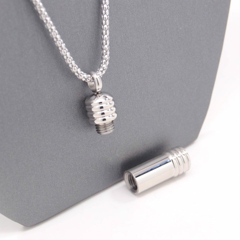 Shiny Stainless Steel Urn Necklace Men's Ashes Keepsake Etsy
