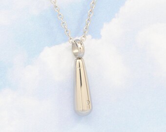 Tear Cremation Urn Necklace | Looks Like April Birthstone | Memorial Jewelry | Ashes Keepsake