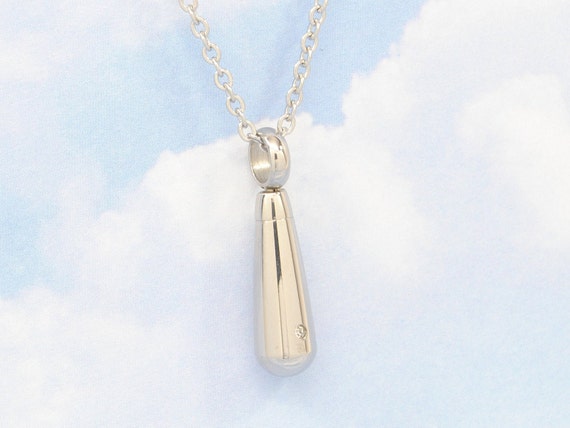 Tear Cremation Urn Necklace | Looks Like April Birthstone | Memorial Jewelry | Ashes Keepsake