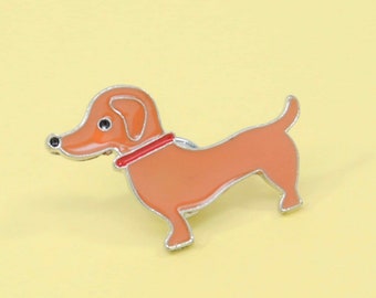 Red Dachshund Lapel Pin || Dog Theme Fashion Accessories || Gifts for Doxie Lovers