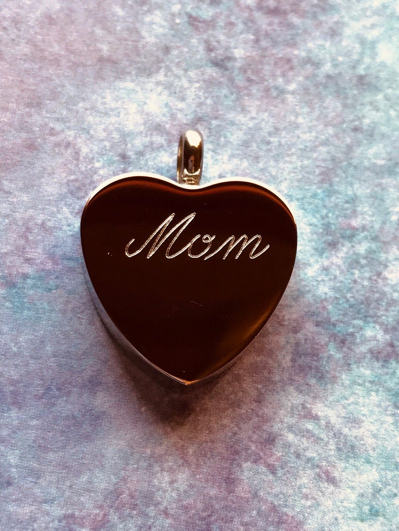 Ashes Keepsake Engraveable Stainless Steel My Forever Love Heart Shaped Cremation Urn Necklace