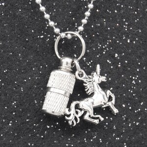 Unicorn Urn Necklace || Human or Pet Ashes Keepsake || Memorial Jewelry