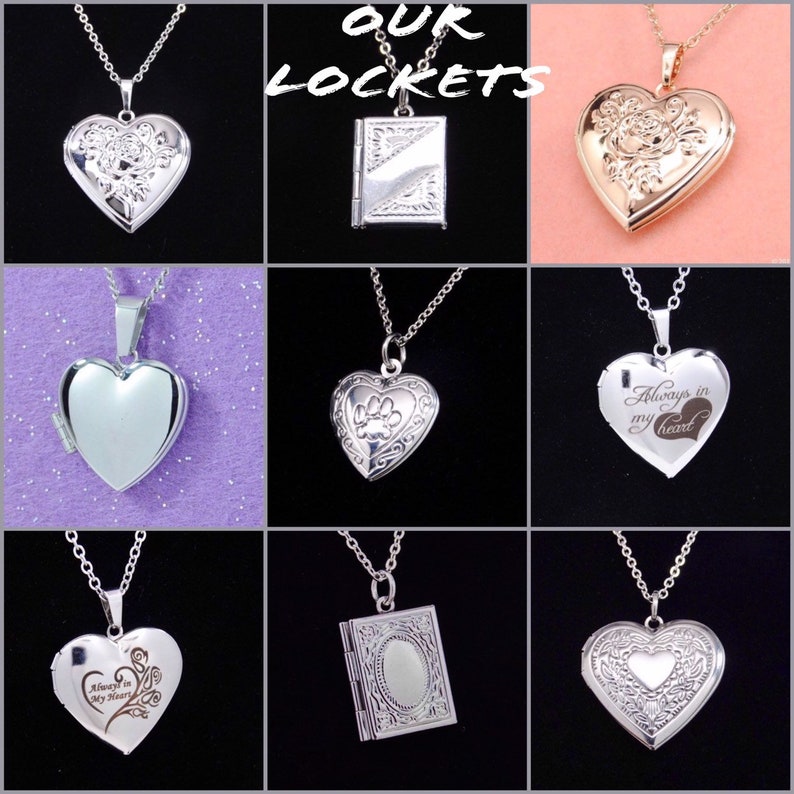 Heart Picture Locket Necklace in Stainless Steel Photo Keepsake Jewelry Chain Choice Engravable image 10