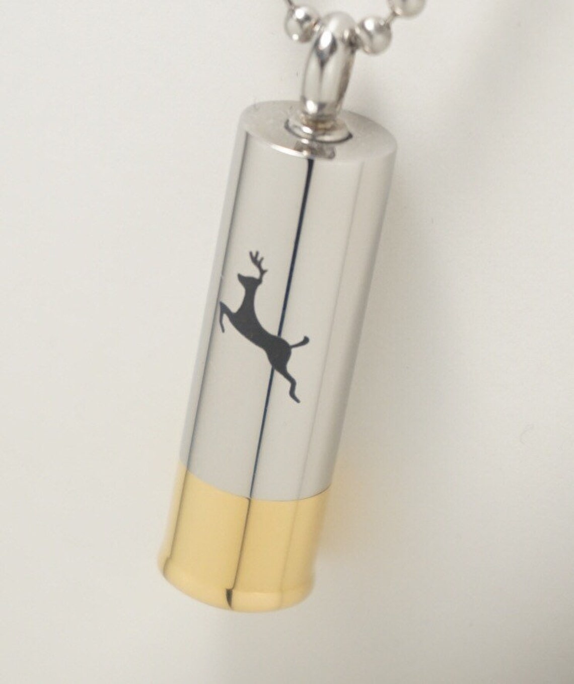 Engraveable Deer Shotgun Shell Urn Necklace Larger Ashes Etsy