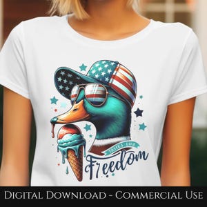 Funny Duck Patriotic Sublimation PNG: Tastes Like Freedom (Digital Download)