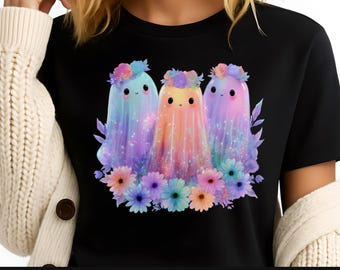 Watercolor Ghost Clipart png, Cute Halloween Clipart, Tshirt Sublimation Design Fall, Autumn Shirt Design, Fall png Designs for Shirts