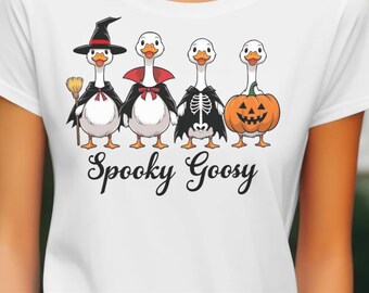 Oca spettrale PNG, Oca divertente di Halloween PNG, Oca in costume di Halloween con disegno a sublimazione, Orrore carino PNG, Download digitale di Oca spettrale