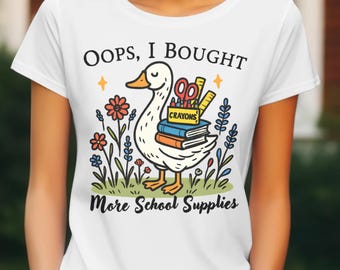 Funny Goose Teacher Shirt Design: Retro Boho PNG (Digital Download