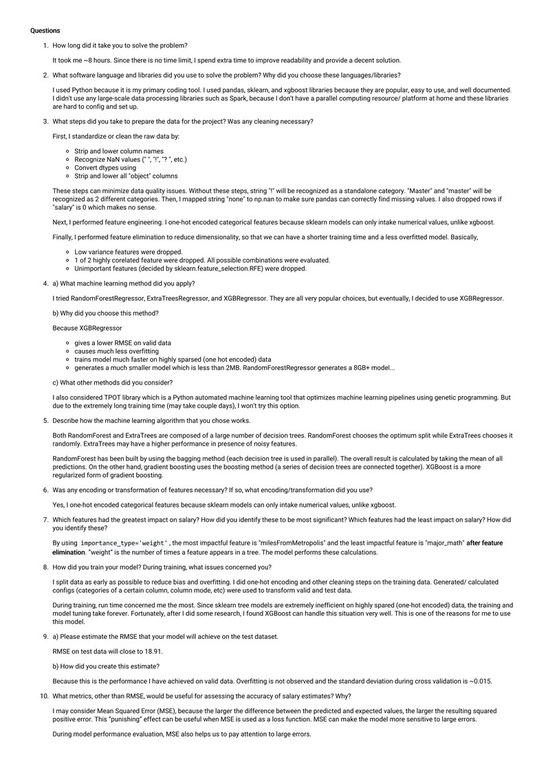 Data Science Job Interview Template Auto Machine Learning Template Tech ...