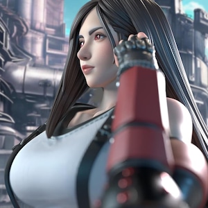 Figura Tifa Lockhart - Estátua colecionável de Final Fantasy pintada à mão