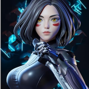 Alita Battle Angel Statue - Hand-Painted Collectible