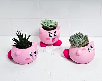 Adorable Kirby Planter Home Decor Gifts for Birthday Presents for Kids Room Toy Nostalgia for Gamer Collectible