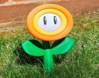 Super Mario Fire Flower inspired indoor decor cool pot accessory for planter fandom gift for home desk gamer room unique nostalgia toy
