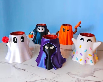 3D Printed Ghost Planter: Spooky Halloween Succulent Pot with Drainage