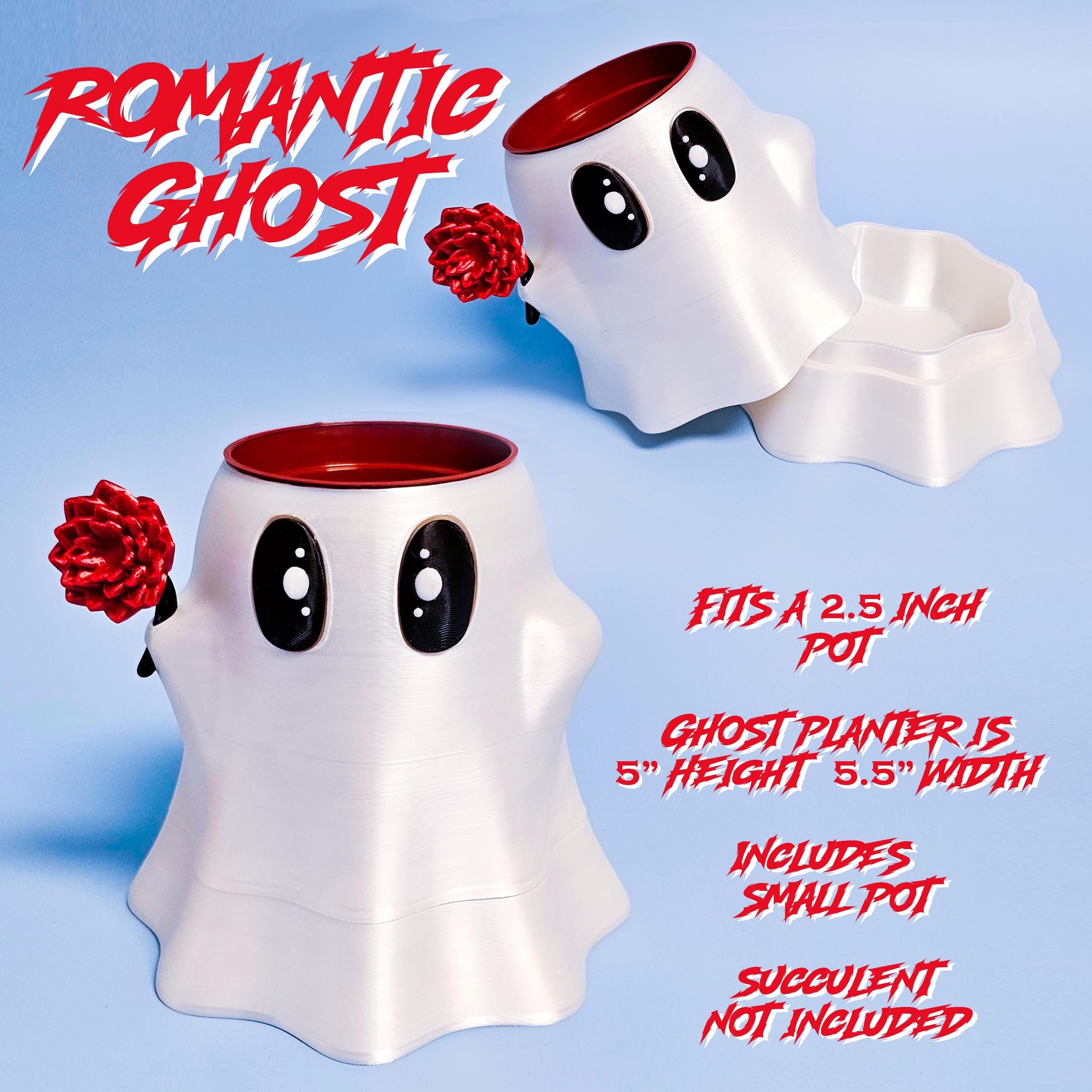 3D Printed Ghost Planter Pot - Cute Spooky Halloween Decor
