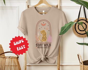 Boho Floral T-shirt: Art Nouveau Wildflower Design