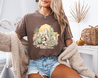Retro Western Comfort Colors T-Shirt: Cowgirl Graphic Tee