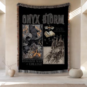 Fourth Wing Woven Reading Blanket Fantasy Book Dragon Decor Basgiath War College Blanket Gift For Readers Onyx Storm Gift Romantasy