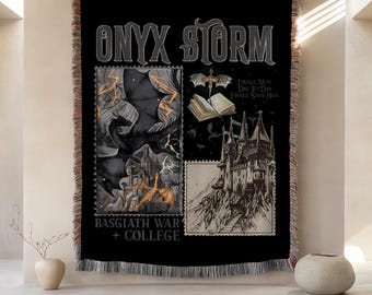 Fourth Wing Dragon Woven Blanket: Basgiath War College Decor