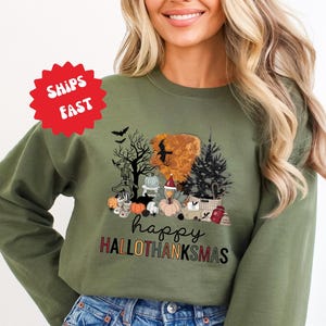 Happy Hallothanksmas Shirt, Happy Halloween Thanksgiving Christmas Shirt, Holiday Season Shirt, Funny Halloween Gift, Fall Shirt, Autumn Tee