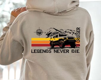 トヨタ FJ クルーザー パーカー - 「Legends Never Die」グラフィック スウェットシャツ