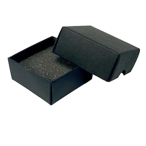 10 Black Jewelry Box 50mm (1.9") Cardboard Earrings Box Gift Box Paper Box Small Jewelry Gift Box Packaging Supplies Kraft Square Ring Box