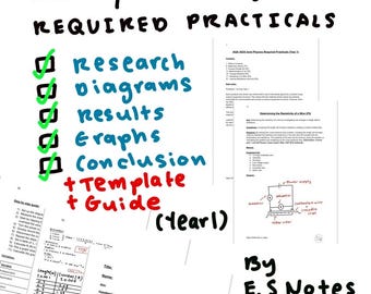 AQA AS/A Nivel Física Requerido Escritos Prácticos (Año 1) + Plantilla + Guía