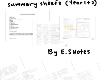 Hojas de resumen de física de nivel A de AQA (año 1+2)
