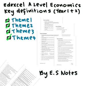 Edexcel A Level Ökonomie Schlüsselbegriffe (Jahr 1 + 2)