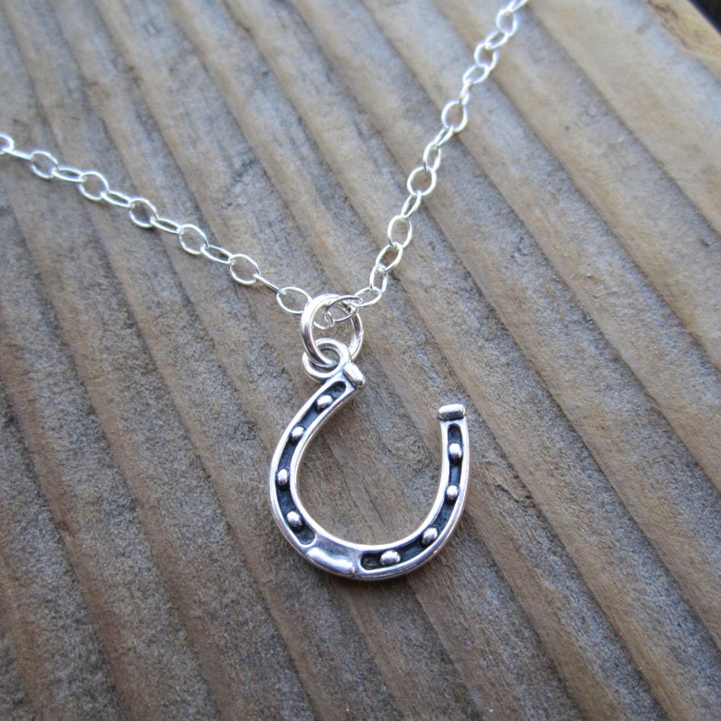 Lucky Horseshoe Necklace in sterling silver for horse lovers Etsy