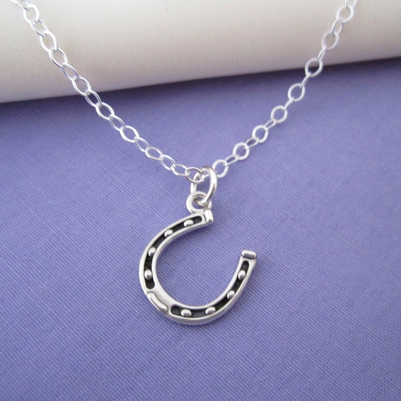 Lucky Horseshoe Necklace in sterling silver for horse lovers Etsy
