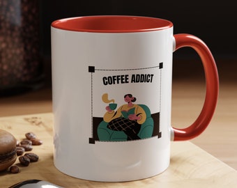 Koffieverslaafde mok | Keramische mok | 11 oz en 15 oz