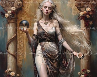 Aphrodite Goddess of Beauty Giclee Art Print – Greek Mythology Wall Art