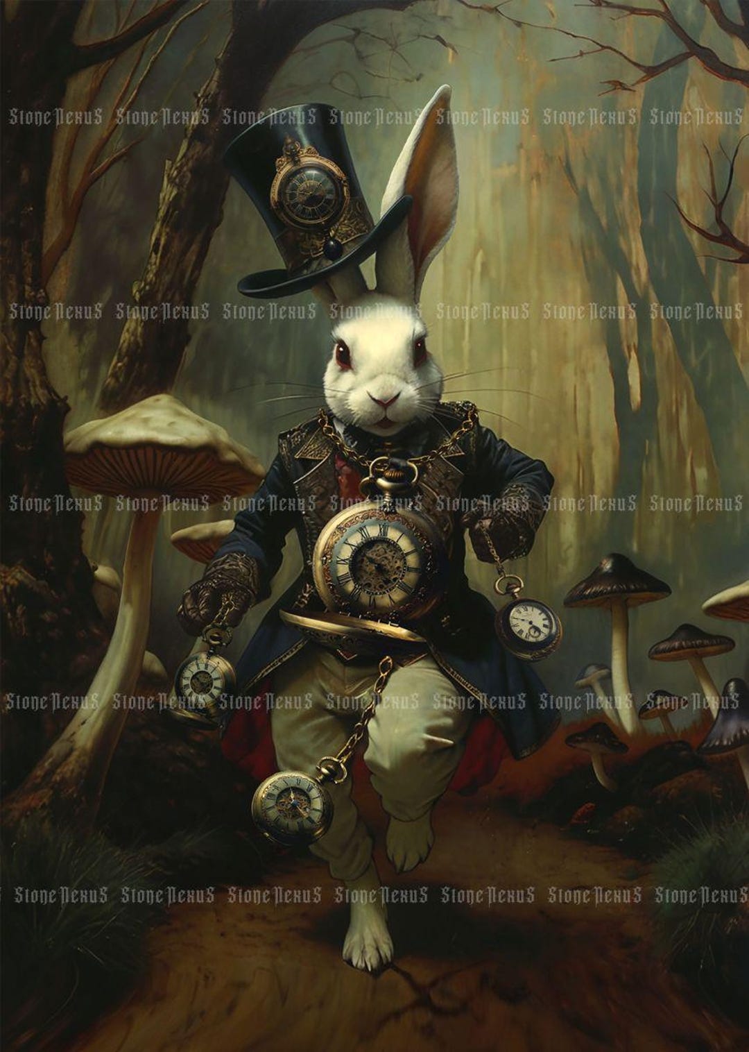 Gothic Rabit White Rabbit Gothic Art Print: Dark Fairy Tale Illustration. Title ...