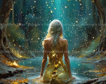 Ondine Water Spirit Giclee Art Print – Sacred Waters Fantasy Wall Art