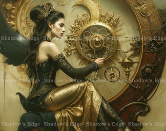 Luna Mistress of the Moon Giclee Art Print, Celestial Goddess Wall Art