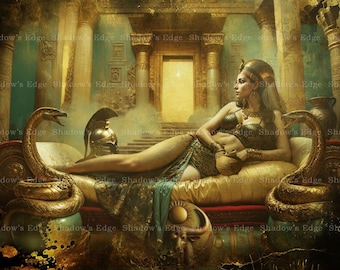 Cleopatra Giclee Art Print, Egyptian Queen Wall Art, Mythology Decor