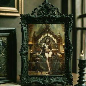 Gothic Vampire Queen Giclee Art Print, Dark Romantic Wall Art, Fantasy Decor 画像 4