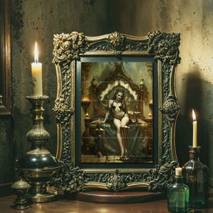 Gothic Vampire Queen Giclee Art Print, Dark Romantic Wall Art, Fantasy Decor 画像 6