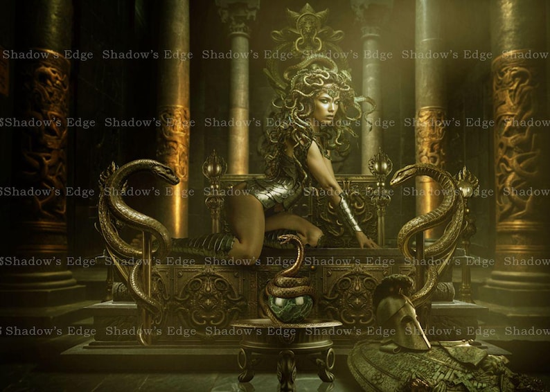 Medusa Goddess Giclee Art Print, Greek Mythology Wall Decor, Dark Feminine Art bild 1