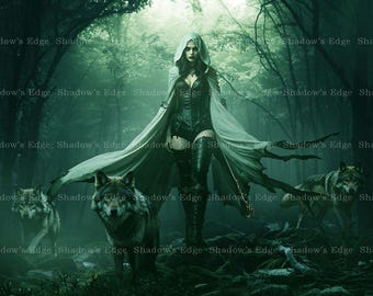 Sister Wolf Giclee Art Print, Gothic Tales Wall Art, Dark Fantasy Decor