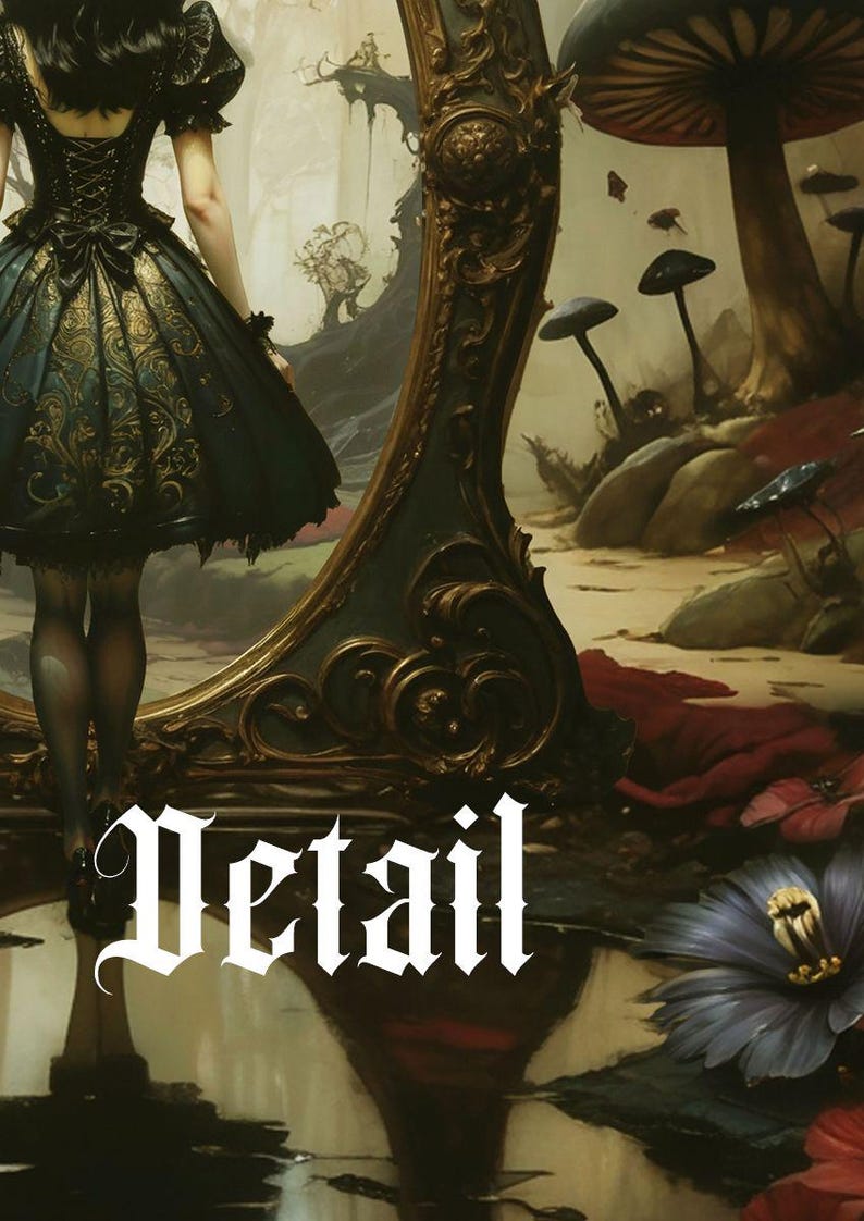 Alice Through the Looking Glass Giclee Art Print | Dark Gothic Fantasy ...