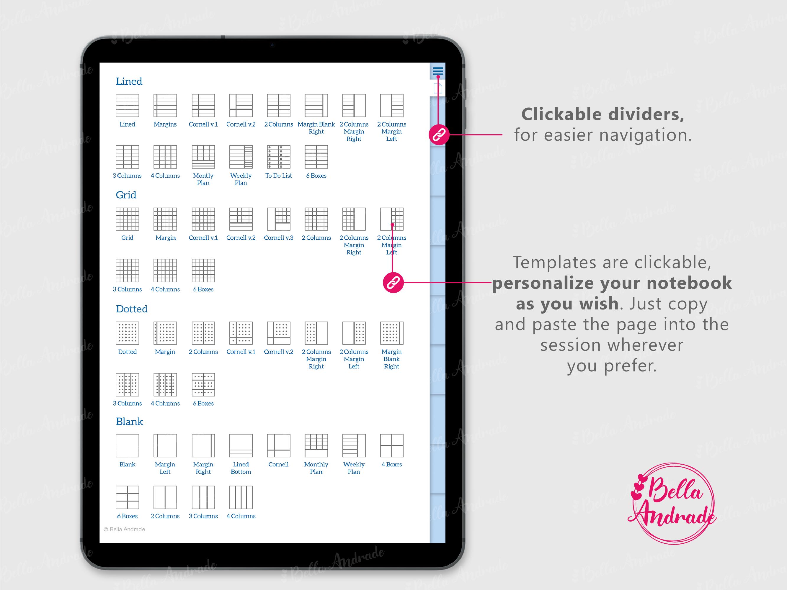 Digital Notebook With Dividers, Student Notebook, Digital Diary, Apple ...