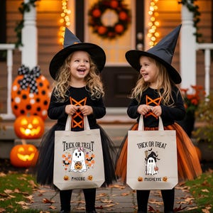 Sacola de doces ou travessuras para crianças Sacolas personalizadas de doces ou travessuras Sacola de Halloween personalizada para doces ou travessuras Sacola de doces de Halloween para crianças Doces ou travessuras