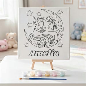 Personalisiertes Malset für Kinder. DIY-Bastelgeschenk. Malen auf Leinwand. Malset für Kinder zum Selbermalen. Malset für Kinder.