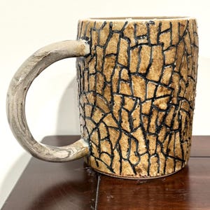 Tree bark mug (handmade ceramics pottery)