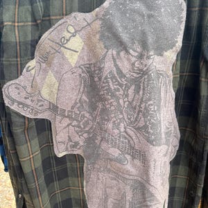Jimmy Hendrix Upcycled Reworked band flannel- M unisex