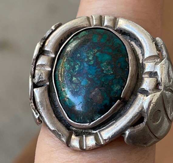 50s Navajo Variscite Turquoise Ring - Sz 9/10 - image 9